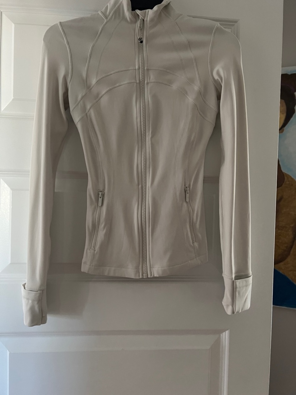 lululemon athletica Cream Full-Zip Athletic Bomber Jacket